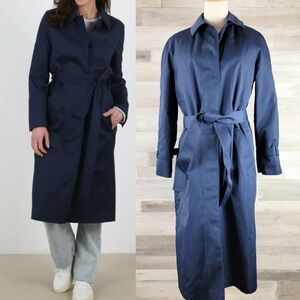 Vintage Eddie Bauer Down Insulated Navy Trench Coat Men Small, Womens Med UNISEX